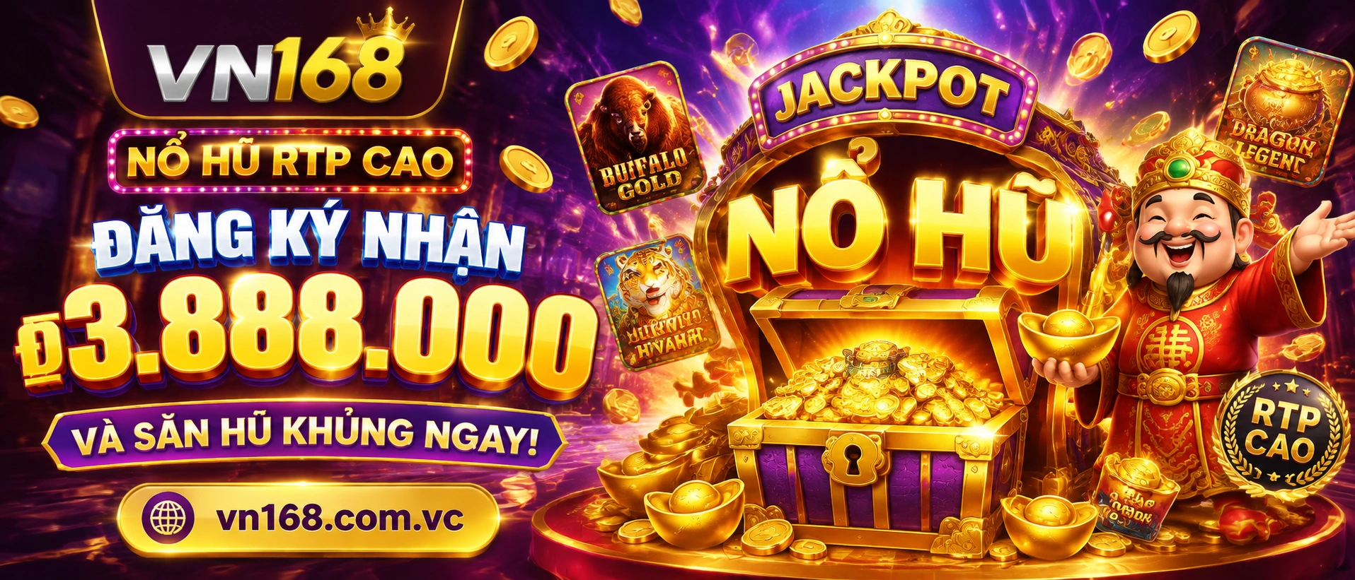 Khu Nổ Hũ vn168 với giao diện danh mục slot trực tuyến